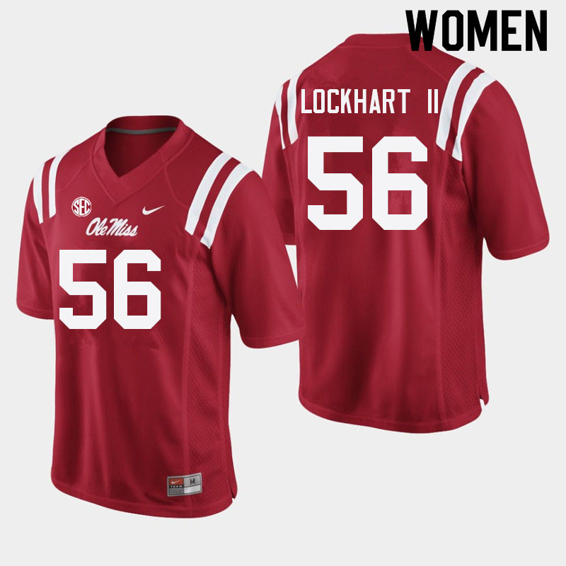Women #56 Danny Lockhart II Ole Miss Rebels College Football Jerseys Sale-Red